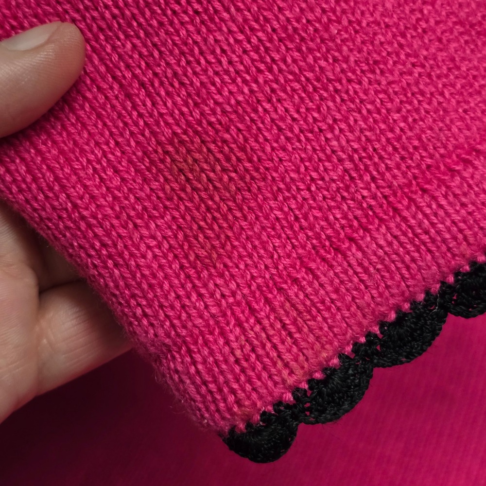 Storybook Knits Passionate Heart Cardigan Womens M Pink Embroidered Grandmacore - Picture 10 of 14